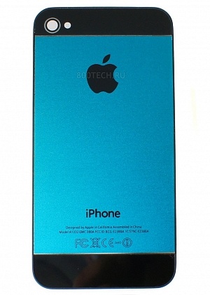 Фотография высокого разрешения Задняя крышка iPhone 4s в стиле iPhone 5 антибликовая Светло-голубая