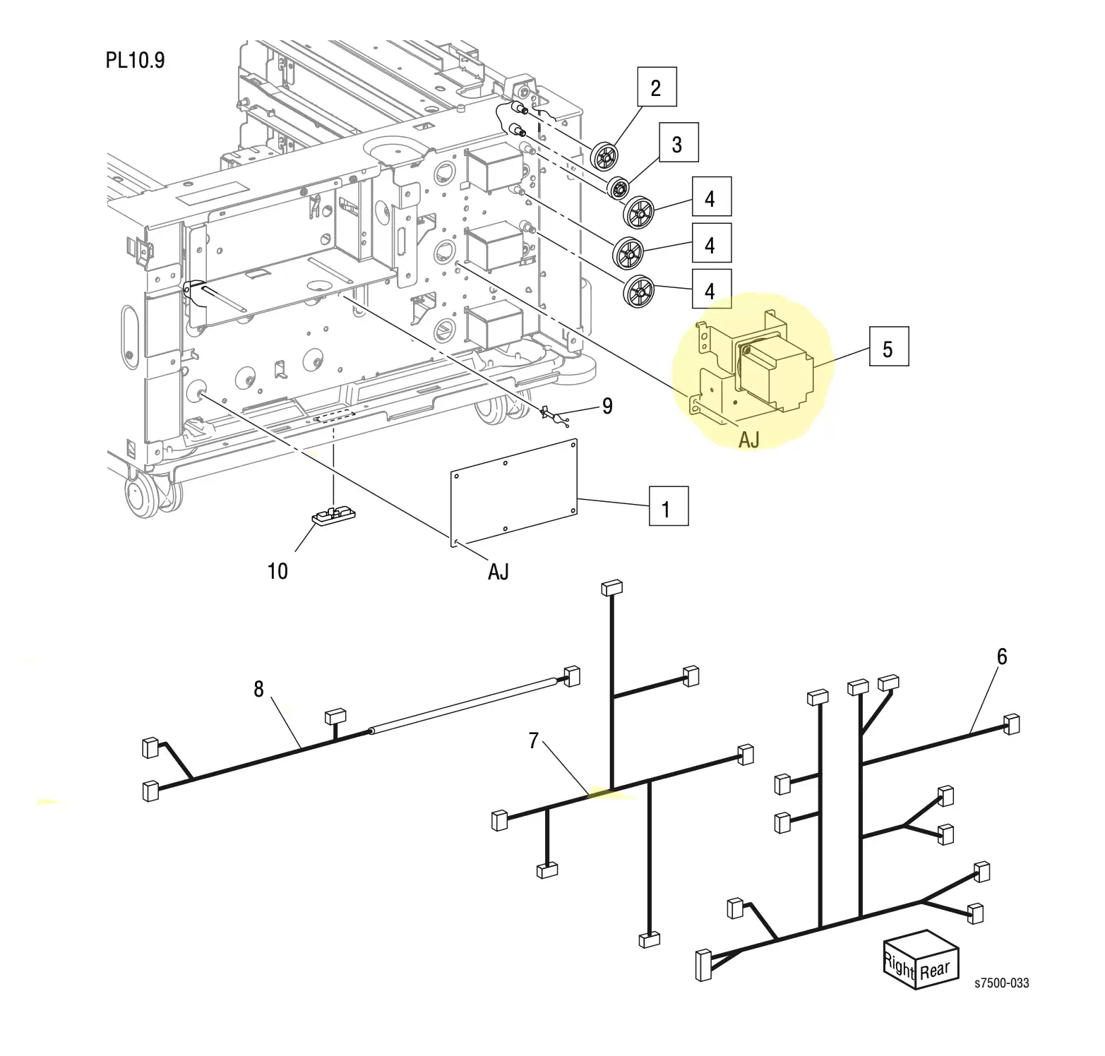 TM Takeaway Motor Xerox 7500 - 127K52641