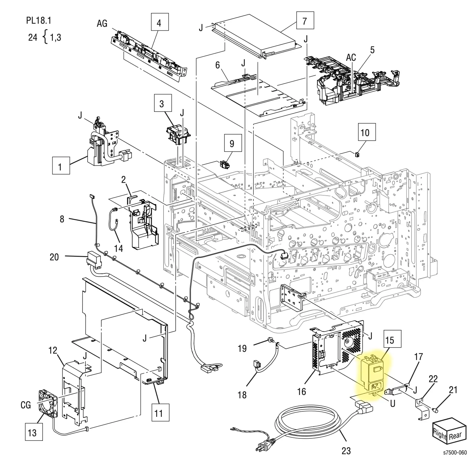 ����������� ������� GFI Xerox 7500 - 908W01201