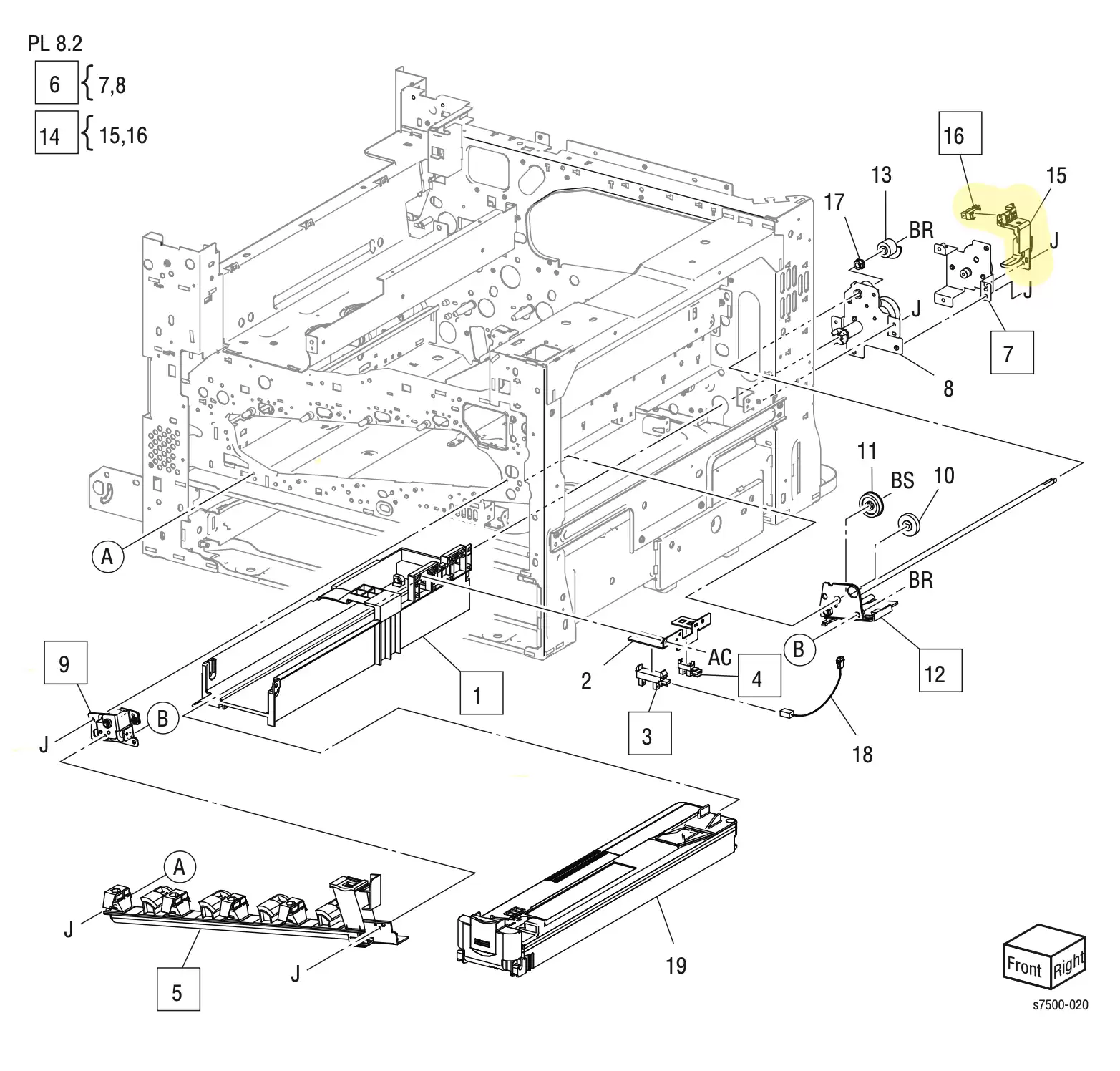 ������ Sensor Bracket Assembly Xerox 7500 - 068K58211