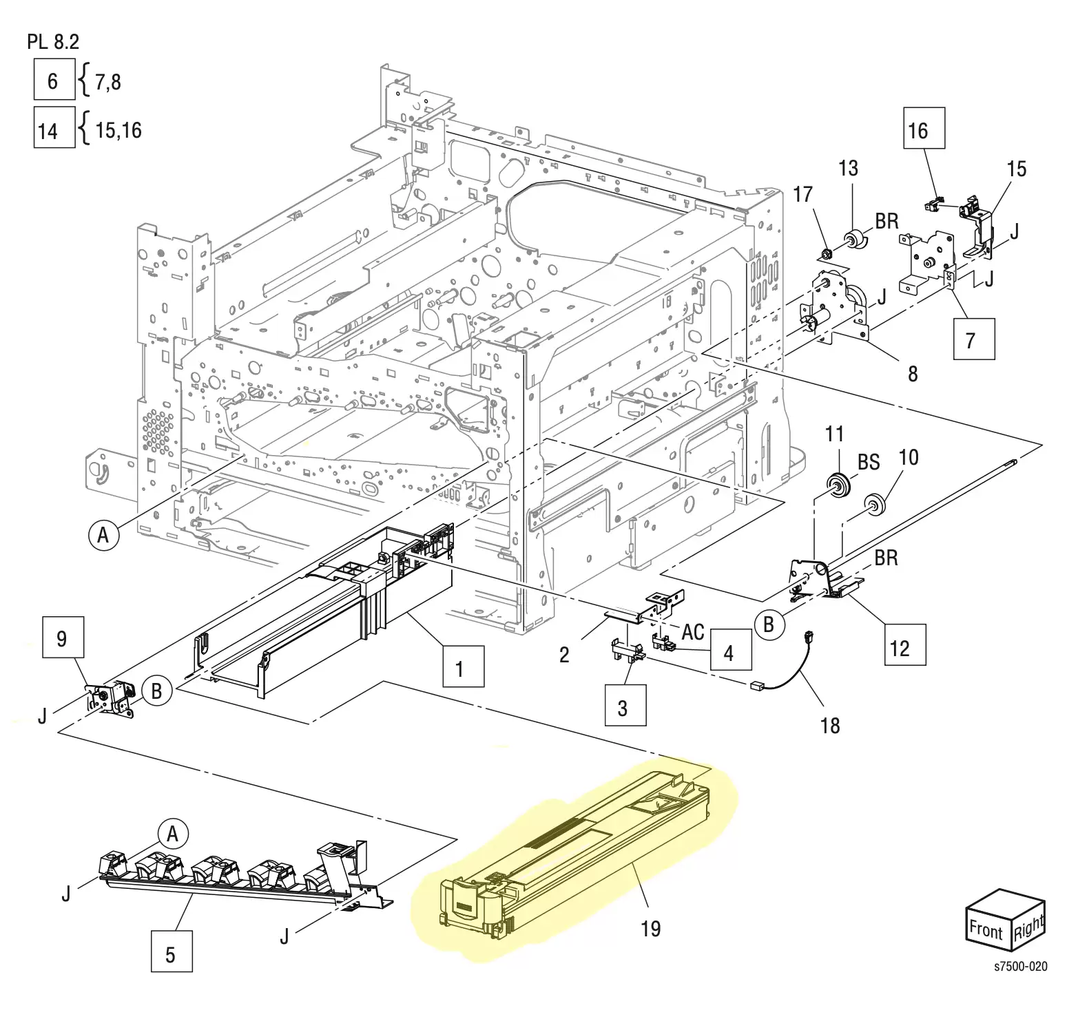 ���� (�����) ������������� ������ Waste Cartridge Xerox 7500 - 108R00865