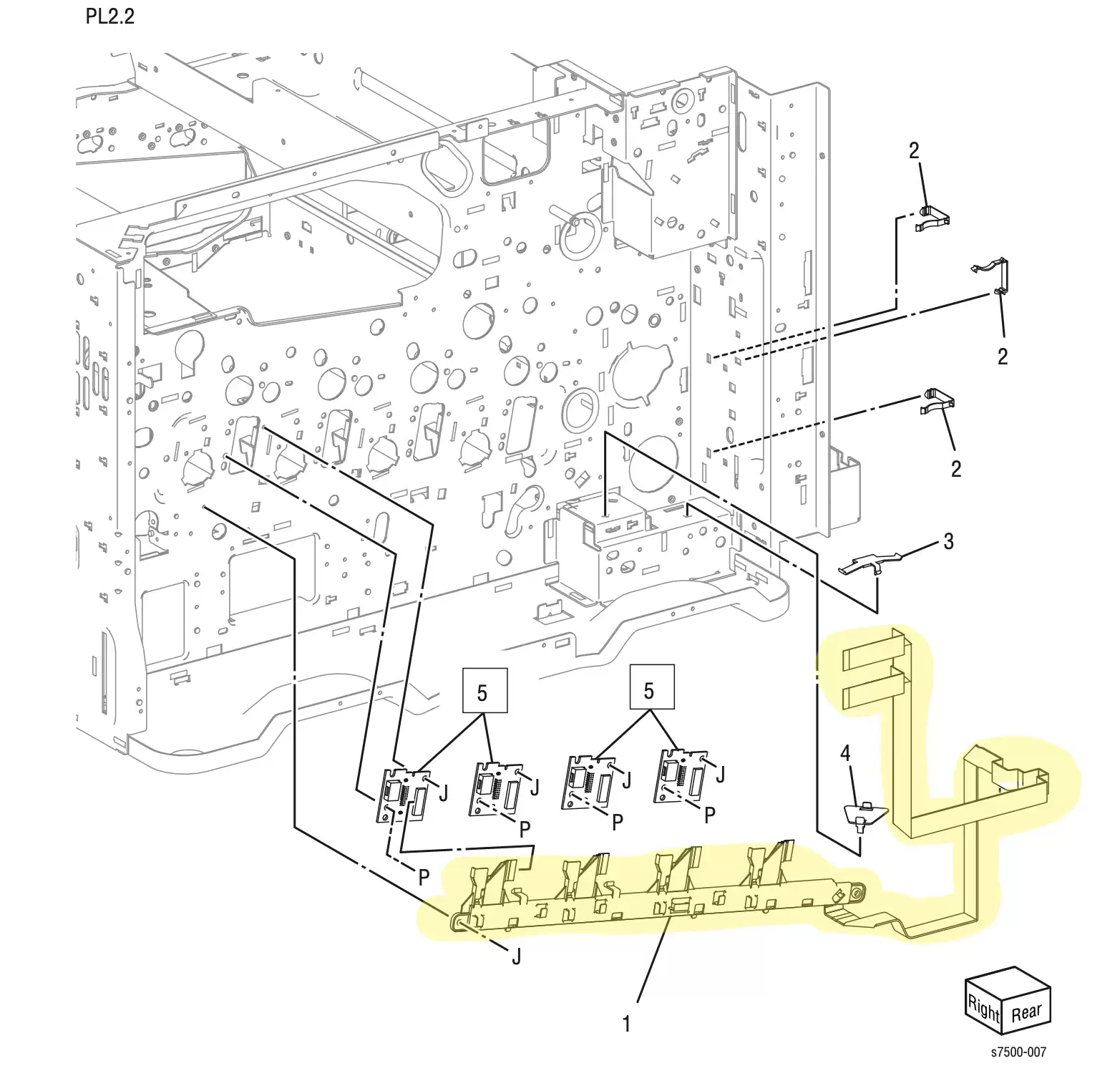 ����� ������ LPH Harness Assembly Xerox 7500 - 962K60144 / 952K15360