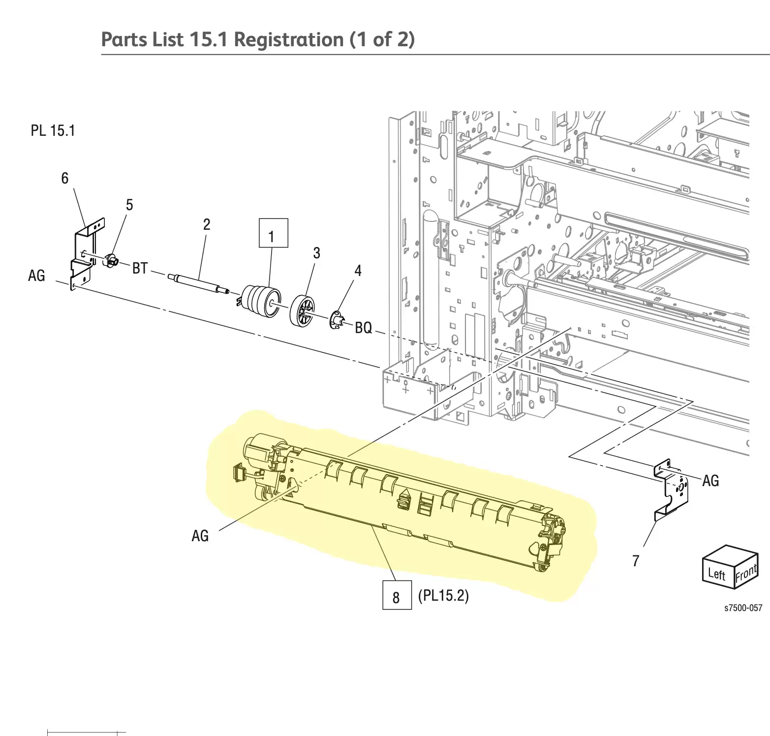 Regi Transport Assembly Xerox 7500 - 059K55542