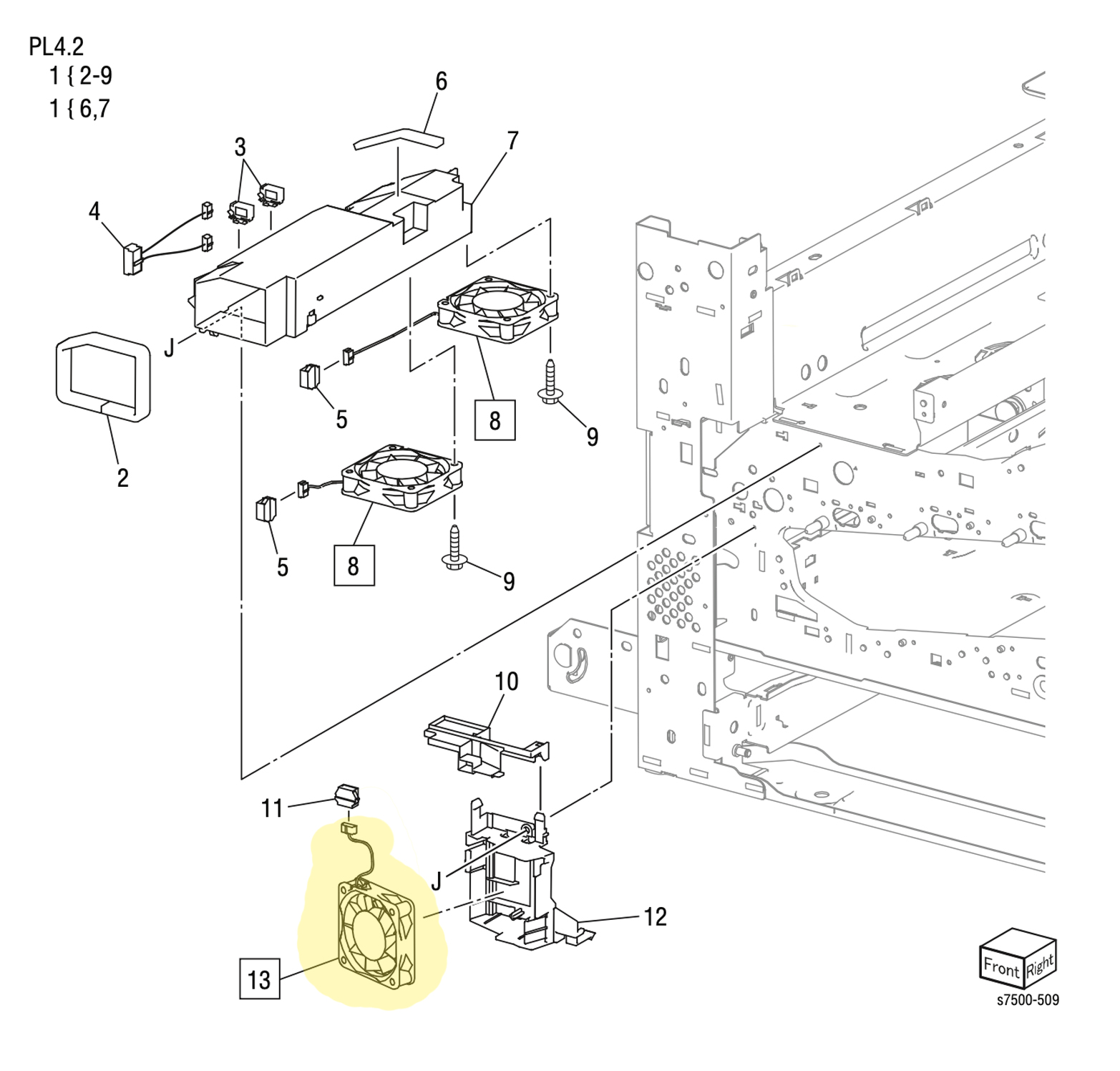 ���������� P2 Fan Xerox 7500 - 927W00214