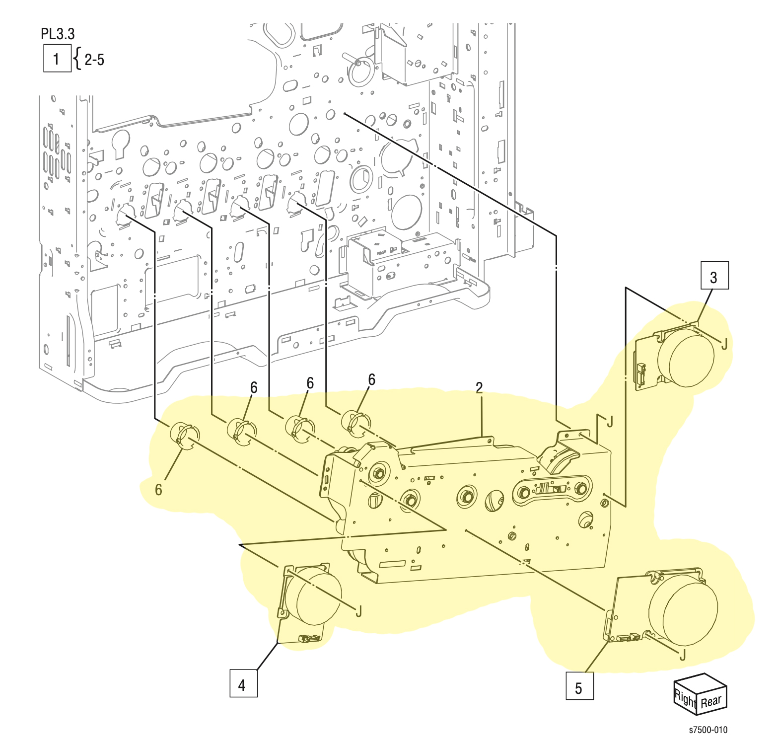 ������ ������������ � ����� Drum Deve Drive Assembly Xerox 7500 - 007K98064