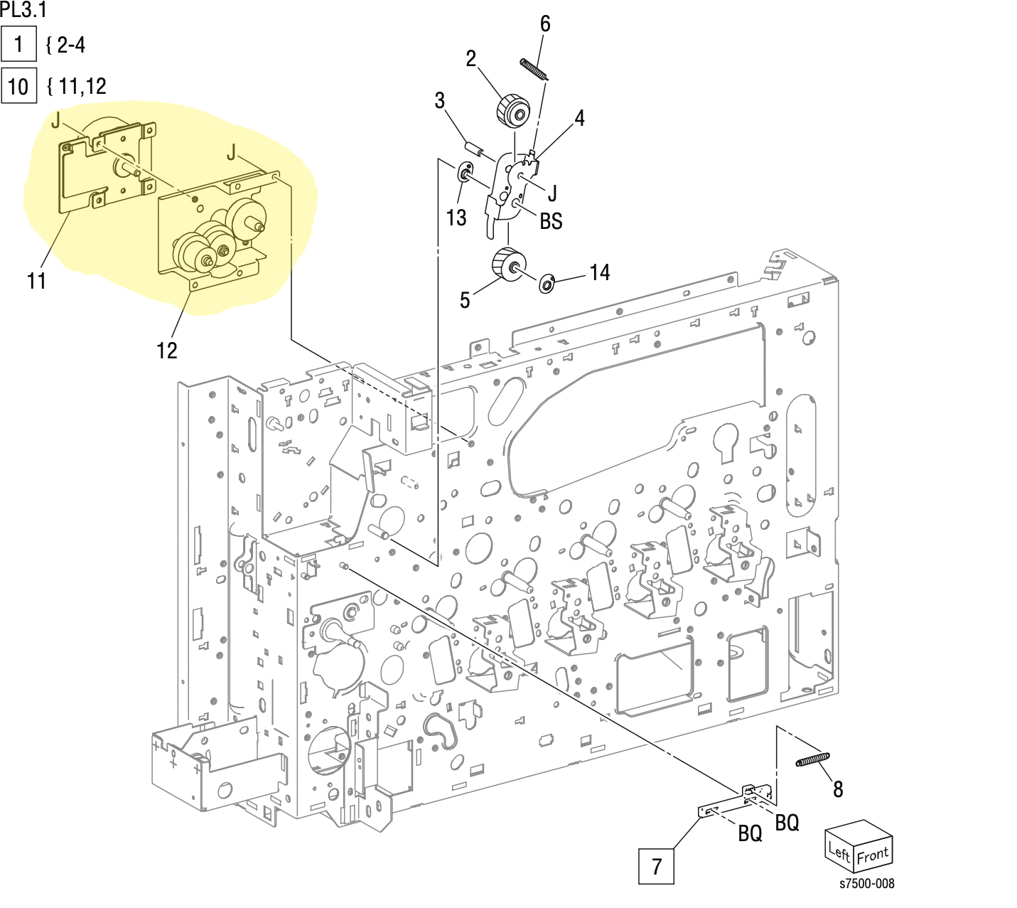 �������� ���� ���������������� ����� ����� Fuser Drive Motor Assembly Xerox 7500 - 007K98080 / 127K53100