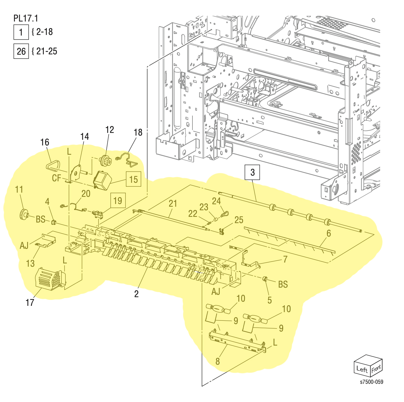 ���� ������ ������ Exit Assembly Xerox 7500 - 059K62332