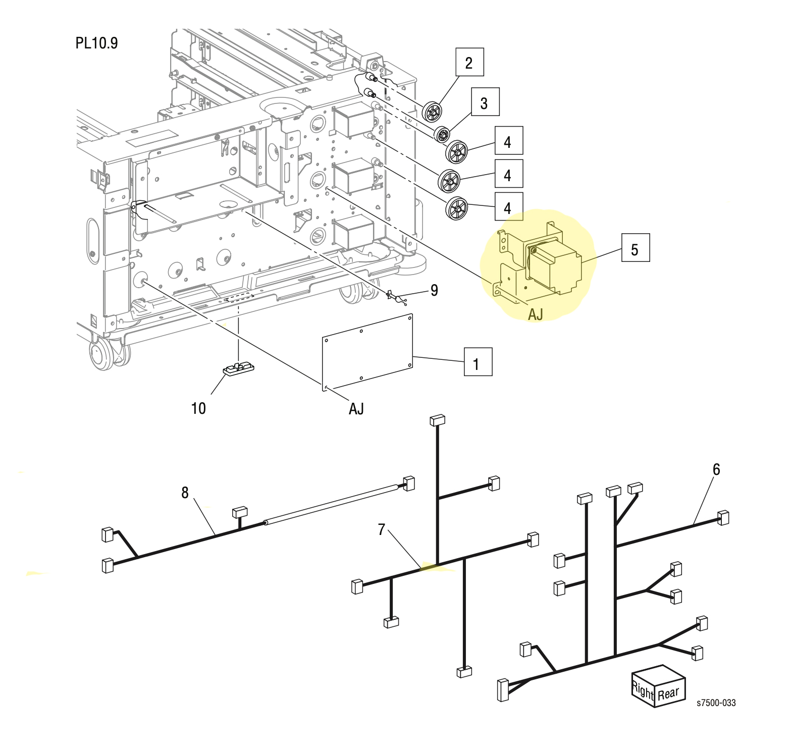 TM Takeaway Motor Xerox 7500 - 127K52641