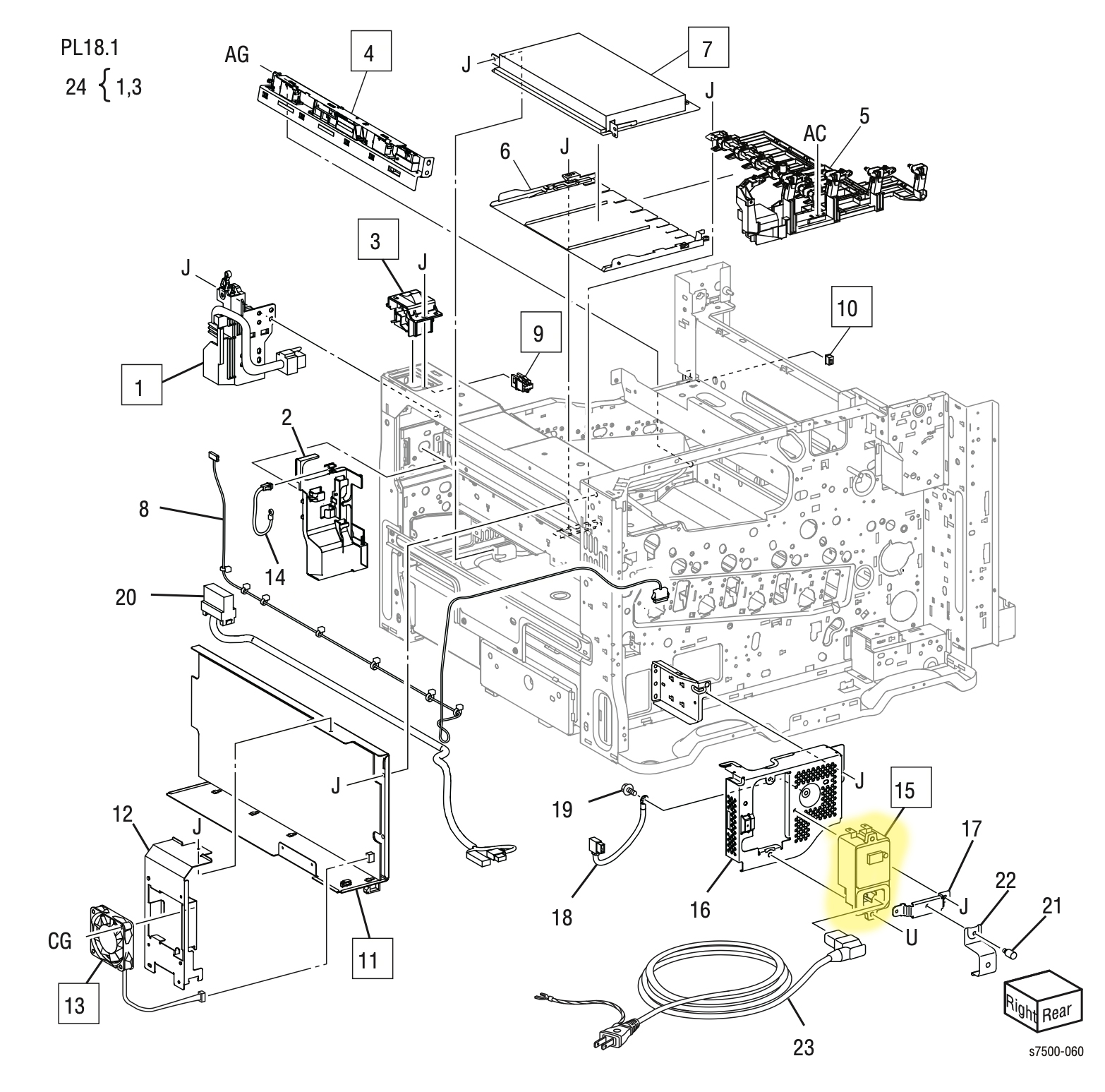 ����������� ������� GFI Xerox 7500 - 908W01201