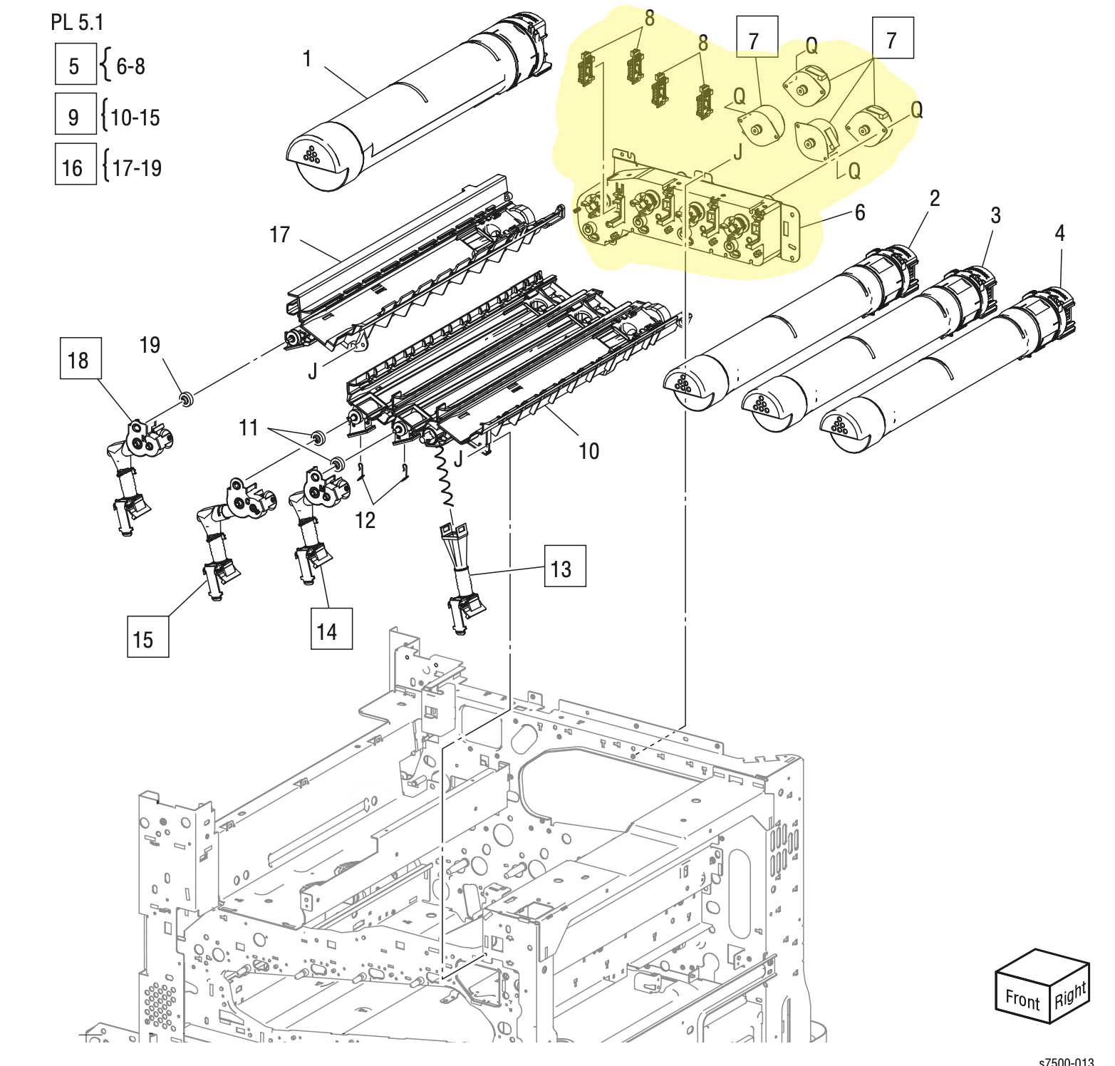������ ���� ������������� ������ Toner Dispense Motor Assembly Xerox 7500 - 127K57131