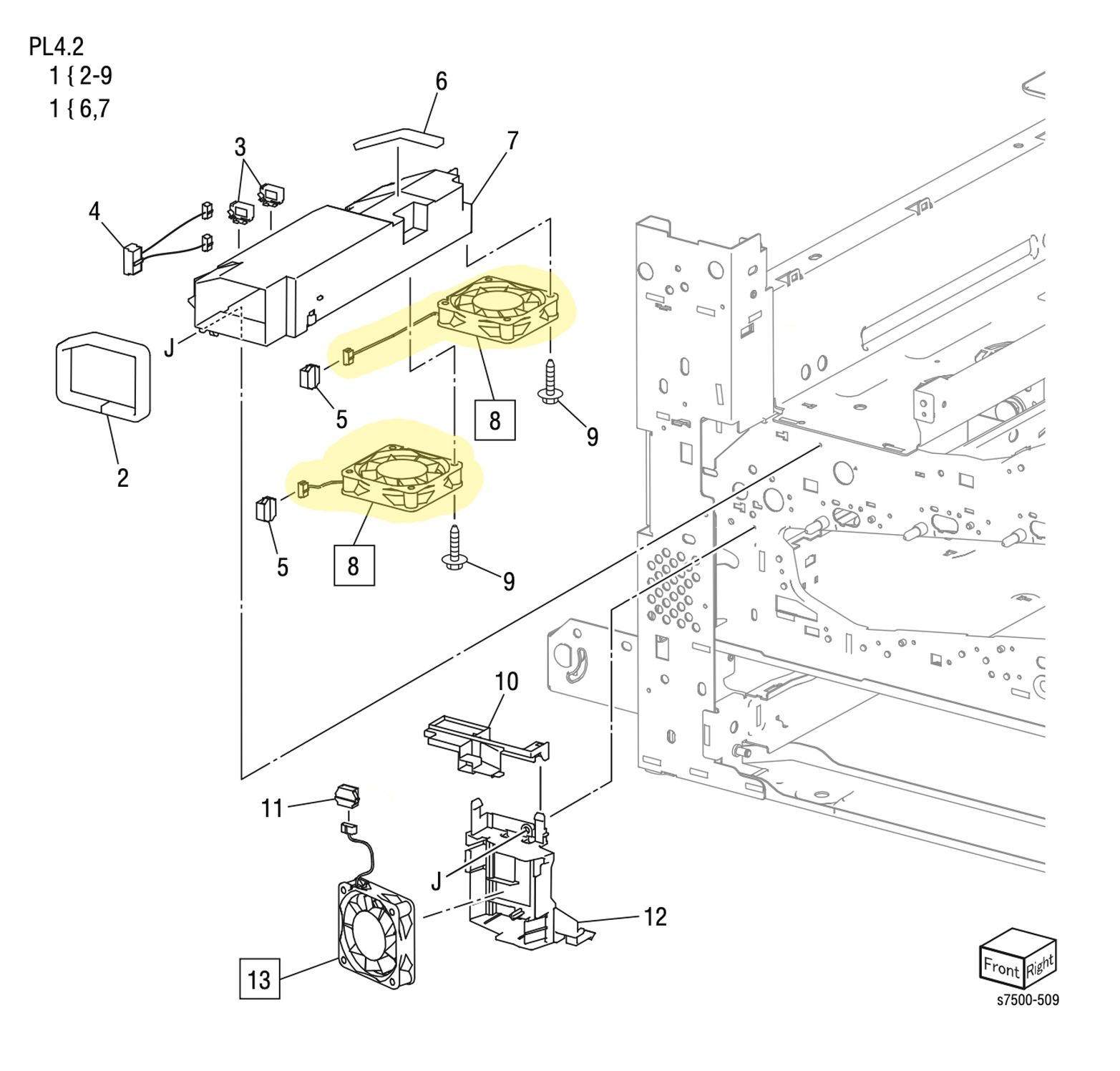 ���������� IBT Fan 1/2 Xerox 7500 - 927W00314
