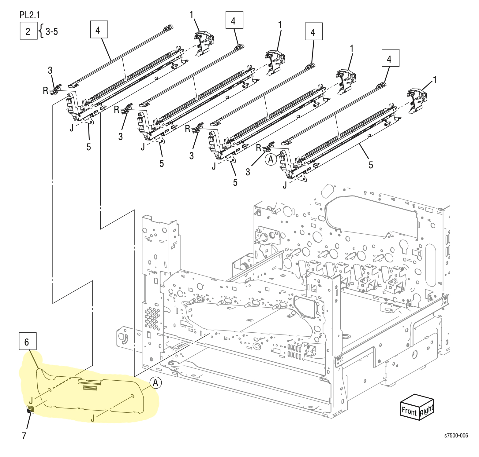 ������ Imaging Unit (Drum) Cover Xerox 7500 - 011K98621