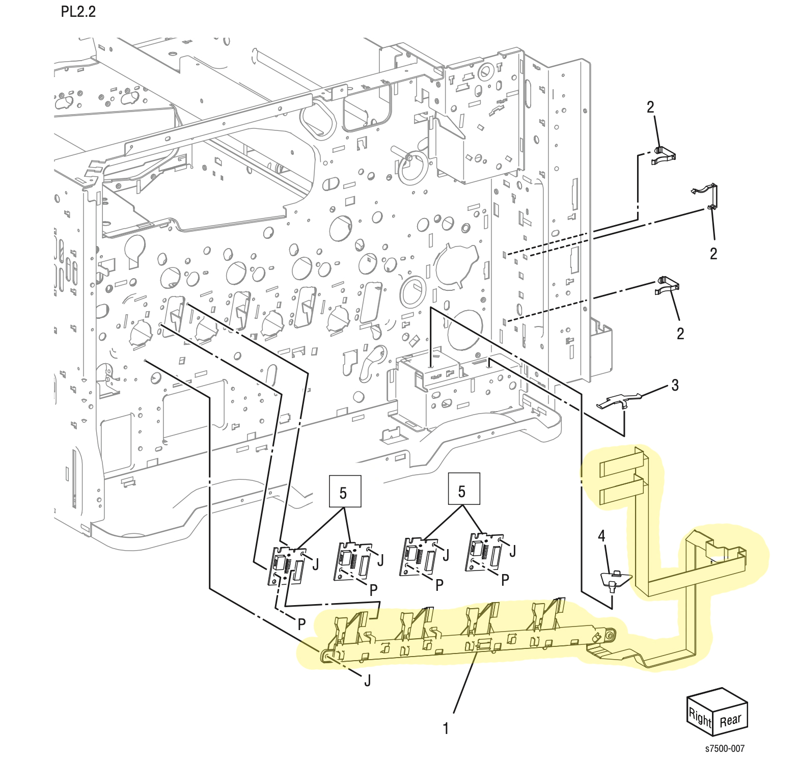 ����� ������ LPH Harness Assembly Xerox 7500 - 962K60144 / 952K15360