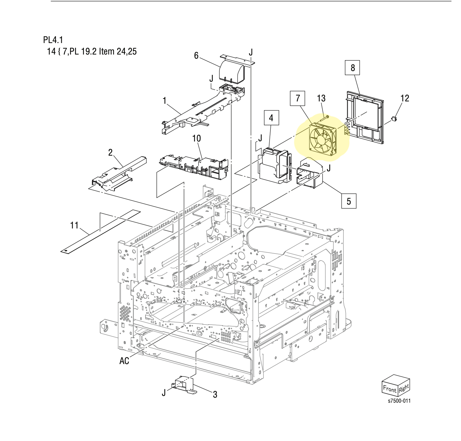 ���������� ����� Fuser Fan Xerox 7500 - 127K53050