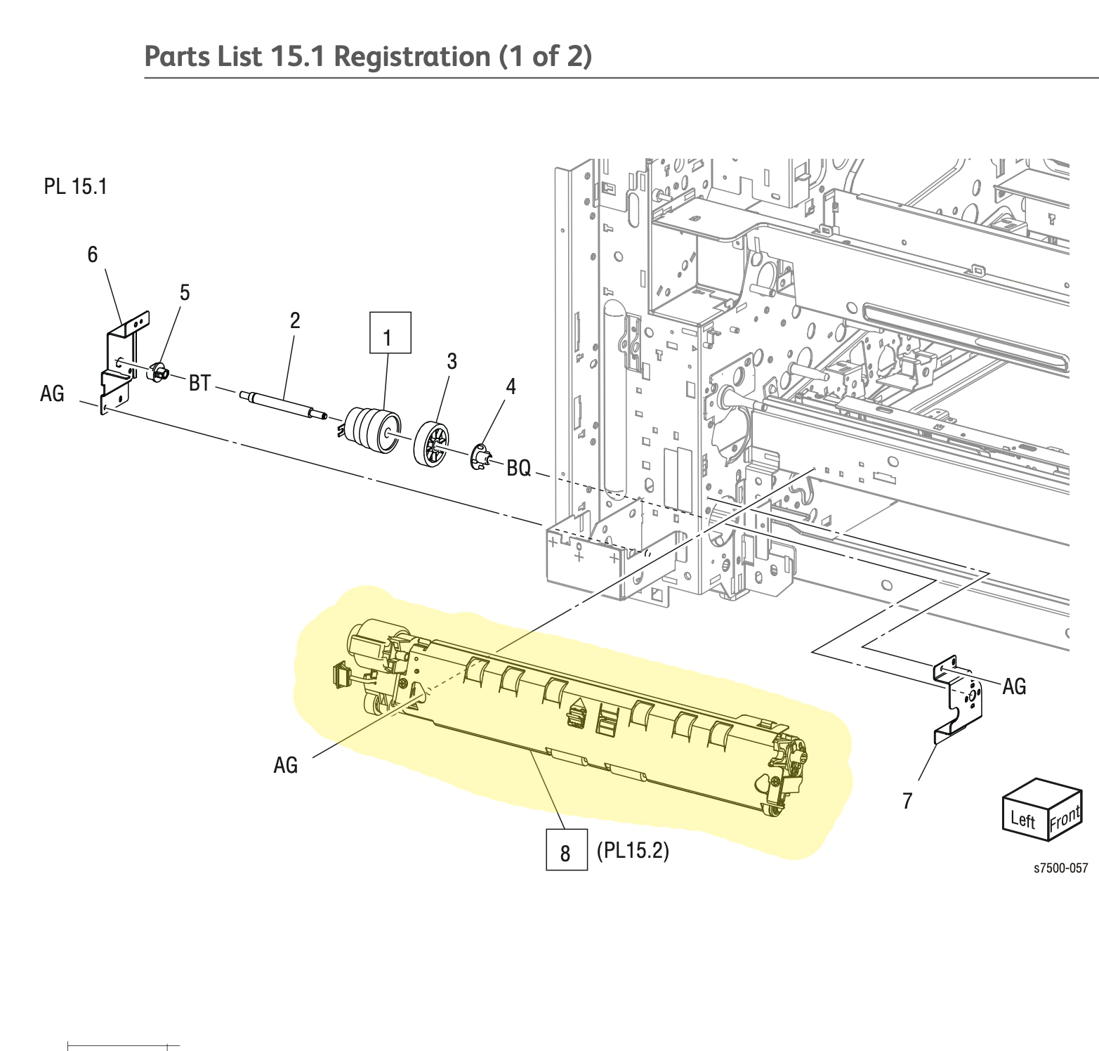 Regi Transport Assembly Xerox 7500 - 059K55542