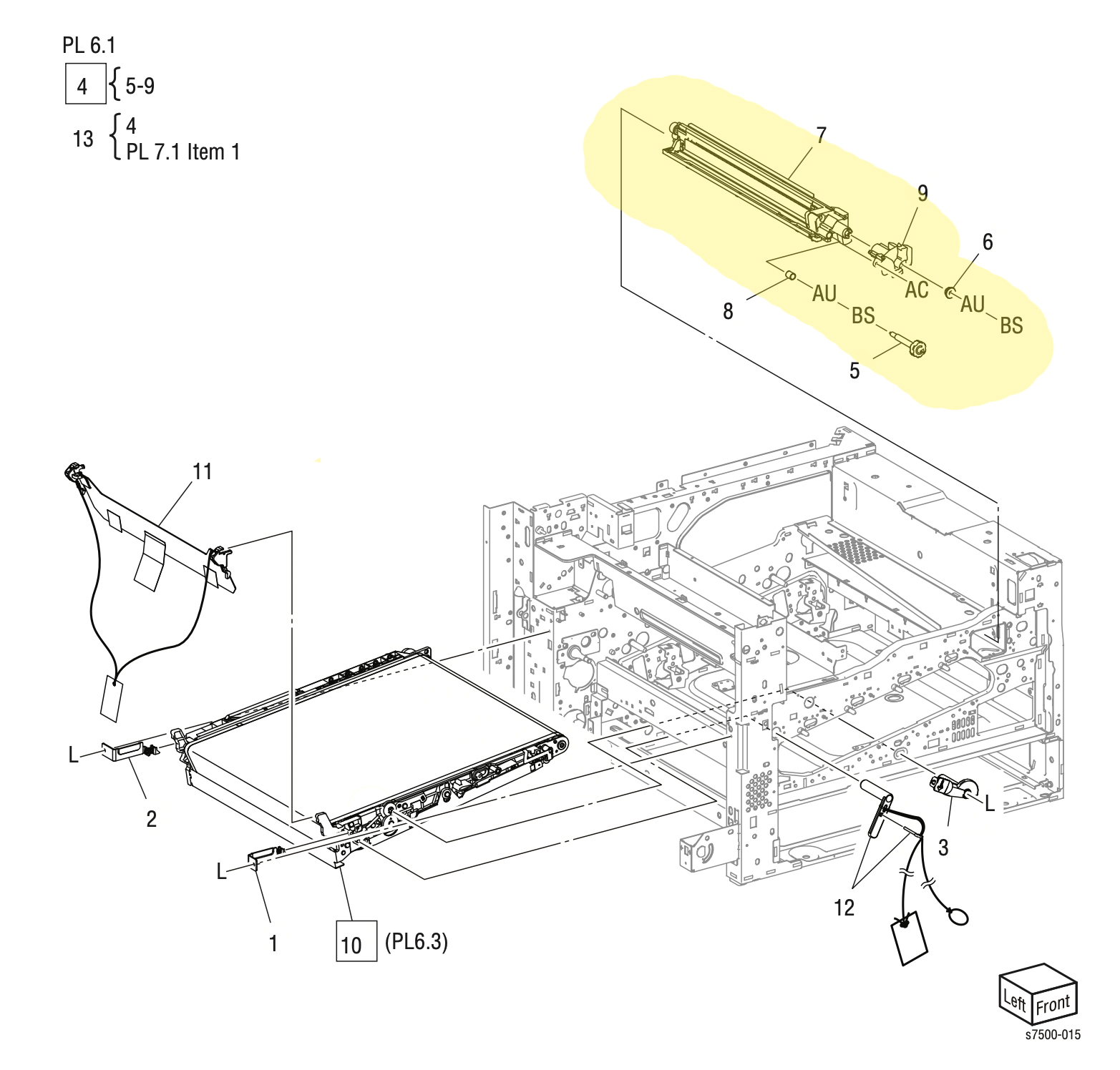 ���� ������� ����� (�����) �������� IBT (Transfer Belt) Cleaning Assembly Xerox 7500 - 042K93562