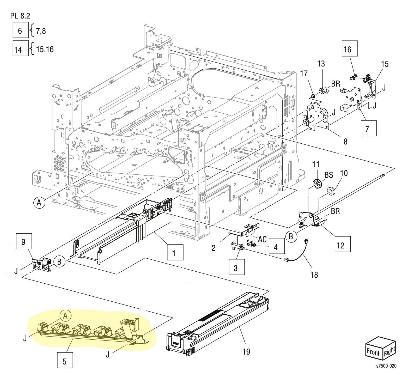 ���� ������ ������������� ������ Waste Toner Pipe Assembly Xerox 7500 - 052K97012